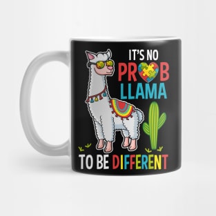 Its No Prob Llama To Be Different Autism Awareness Gift Boy Kids Mug